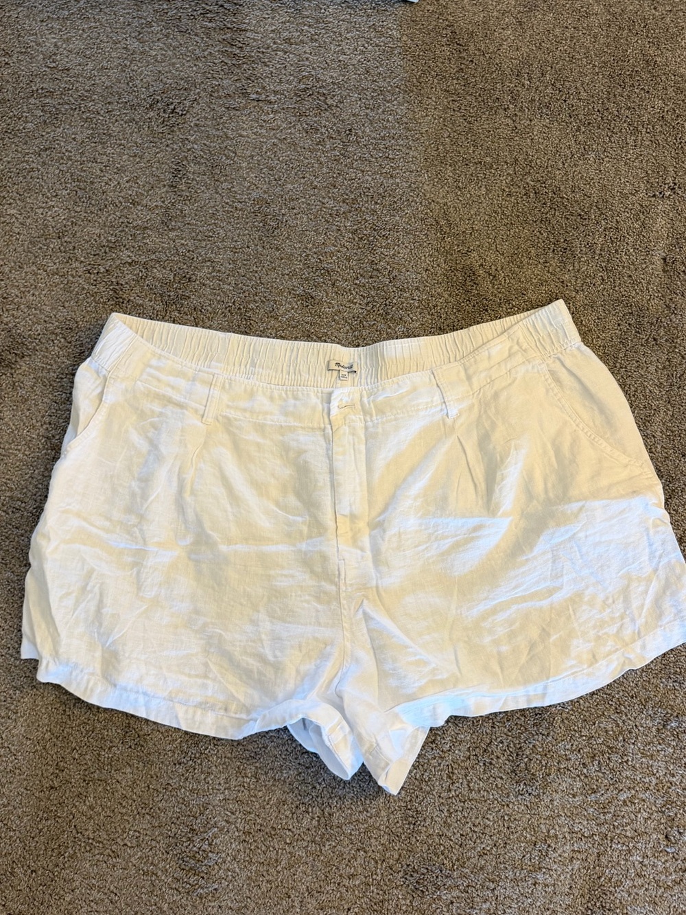 Madewell white linen shorts